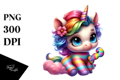 Baby Unicorn with Clue PNG Product Image 1
