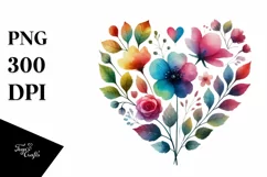 Colorful Flower Body Heart PNG Product Image 1