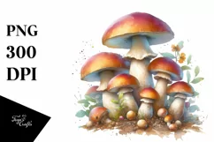 Pastel Mushroom Watercolor Splash PNG Product Image 3