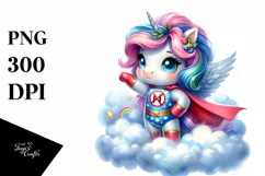 Baby Unicorn Watercolor Hero Pose Product Image 1