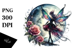 Gothic Fairy on Moon PNG Product Image 1