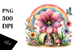 Fairy House Colorful Rainbow Bird | Sublimation | Clipart Product Image 1