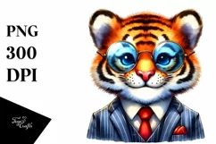 Funny Tiger Suit | Sublimation Clipart Product Image 1
