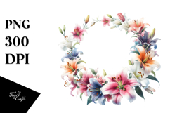Vibrant Floral Frame | Small Lily | Clipart Product Image 1