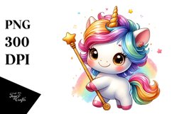 Baby Unicorn with Pole PNG Product Image 1