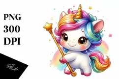 Baby Unicorn with Pole PNG Product Image 1