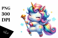 Baby Unicorn with Pole PNG Product Image 3