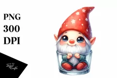 Cute Gnome Watercolor PNG Product Image 1
