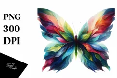 Abstract Vibrant Plant Leaves Butterfly PNG Product Image 3
