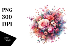 Colorful Pink Roses | Clipart Product Image 1