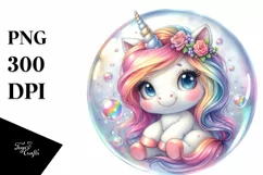 Baby Unicorn Bubble | Sublimation | Clipart Product Image 3