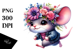 Watercolor Running Mouse, Transparent PNG Product Image 1