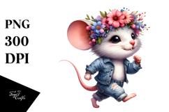 Watercolor Running Mouse, Transparent PNG Product Image 1