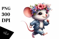 Watercolor Running Mouse, Transparent PNG Product Image 3