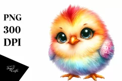 Colorful Vibrant Baby Chicken | Sublimation Clipart Product Image 1