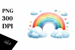 Colorful Rainbow in the Sky | Sublimation | Clipart Product Image 1