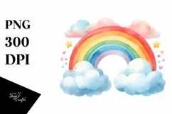 Colorful Rainbow in the Sky | Sublimation | Clipart Product Image 1