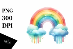 Colorful Rainbow in the Sky | Sublimation | Clipart Product Image 1