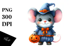 Vibrant Halloween Baby Mouse, Transparent PNG Product Image 1