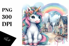 Colorful Whimsical Unicorn PNG Product Image 3