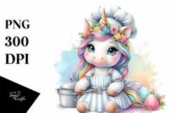 Baby Unicorn with Director Cap PNG Product Image 1