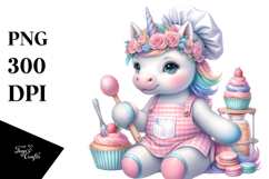 Colorful Baby Unicorn Bakery PNG Product Image 1