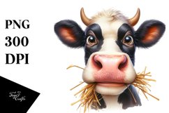 Thoughful Cow Clipart Product Image 1