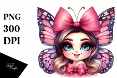 Funny Cute Butterfly Portrait | Sublimation Clipart Product Image 3