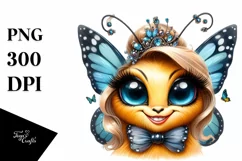 Funny Cute Butterfly Portrait | Sublimation Clipart Product Image 3