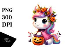 Vibrant Halloween Baby Unicorn, Transparent PNG Product Image 1