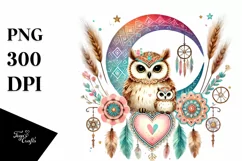 Baby Owl on Star PNG Product Image 1