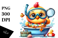 Vibrant Crazy Cute Baby Chicken PNG Product Image 1