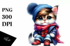 Watercolor Posing Cat, Transparent PNG Product Image 1