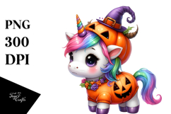 Cute Halloween Unicorn Watercolor Product Image 1
