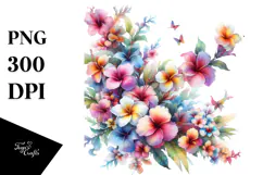 Colorful Hawaiian Flowers Abstract Product Image 1