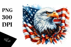 Detailed Patriotic Bald Eagle in USA Colors Product Image 1