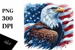 Detailed Patriotic Bald Eagle in USA Colors Product Image 1