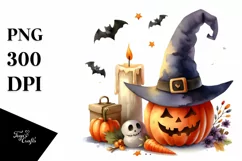Simple Funny Halloween Candle, PNG Product Image 1