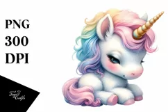 Cute Unicorn in Pastel Colors | Clipart Product Image 1