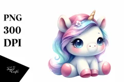 Cute Unicorn in Pastel Colors | Clipart Product Image 1