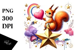 Colorful Squirrel Heart, PNG Product Image 1