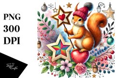 Colorful Squirrel Heart, PNG Product Image 1