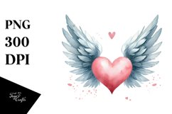 Washed Wings Heart Design, PNG Product Image 1