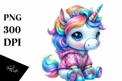 Cute Baby Unicorn Dressed PNG Product Image 3