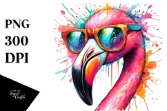 Colorful Sunglasses Flamingo Clipart Product Image 3