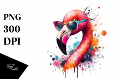 Quirky Sunglasses Flamingo Clipart Product Image 1