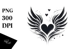 Simple Heart Wings PNG Product Image 1