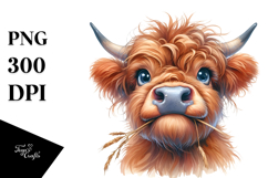 Goofy Highland Cow Clipart Product Image 1