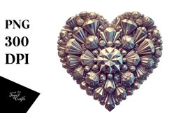 Retro Heart Made of Broken Diamonds, PNG Product Image 1