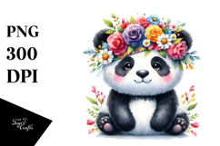 Cartoon-Style Watercolor Panda, Transparent PNG Product Image 1